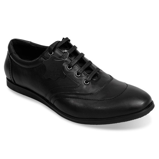 Scarpe stringate in pelle LJ39 nere nero 1