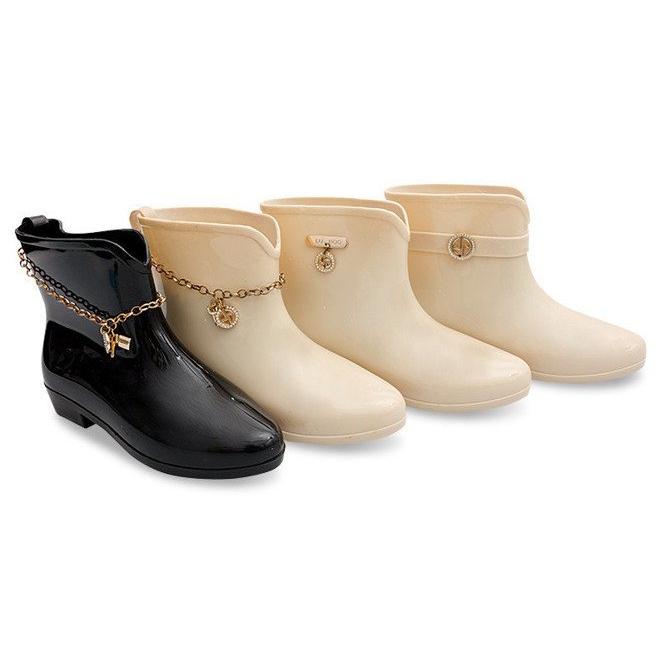 Stivali Wellington con fiocco BL01 Beige 2