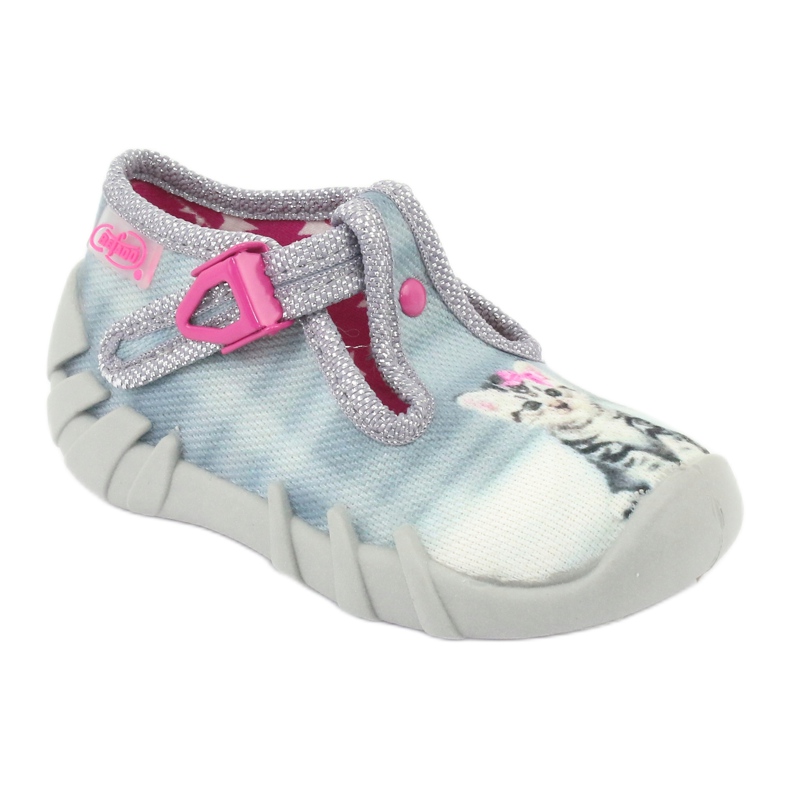 Scarpe per bambini gattino Befado 110P365 rosa grigio 1