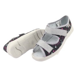 Sliponi per bambini di Befado 969Y144 nero rosa grigio 5