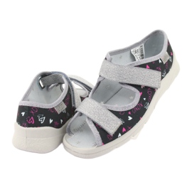 Sliponi per bambini di Befado 969Y144 nero rosa grigio 4