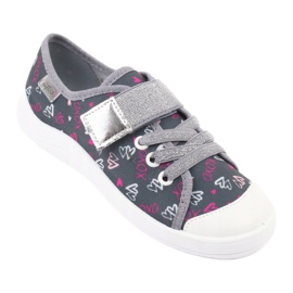 Sneakers per bambini Befado 251Y138 bianca rosa grigio 1