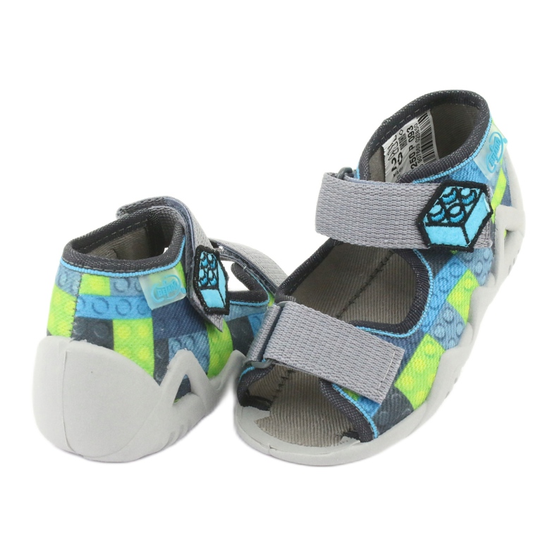 Sandali per bambini Befado 250P093 blu grigio verde 4