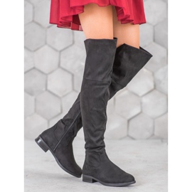 SHELOVET Stivali sopra il ginocchio alla moda nero 2