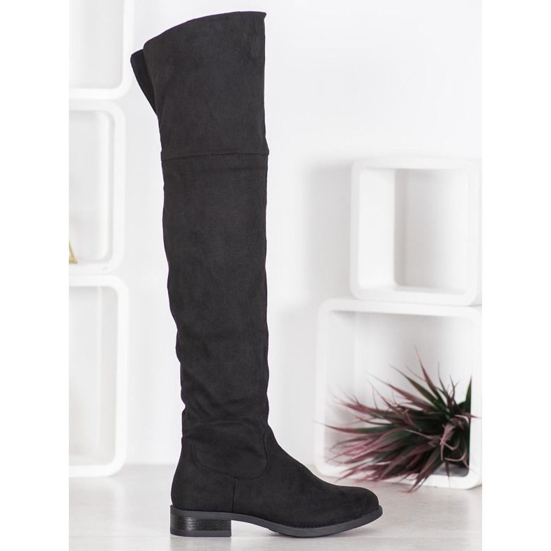 SHELOVET Stivali sopra il ginocchio alla moda nero 1