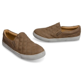 Sneakers trapuntate senza lacci su 9033 Kaki verde 1