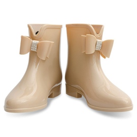 Stivali Wellington con fiocco 502A Beige 1