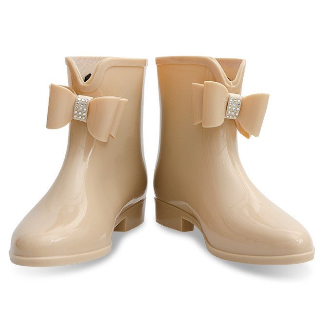Stivali Wellington con fiocco 502A Beige 1