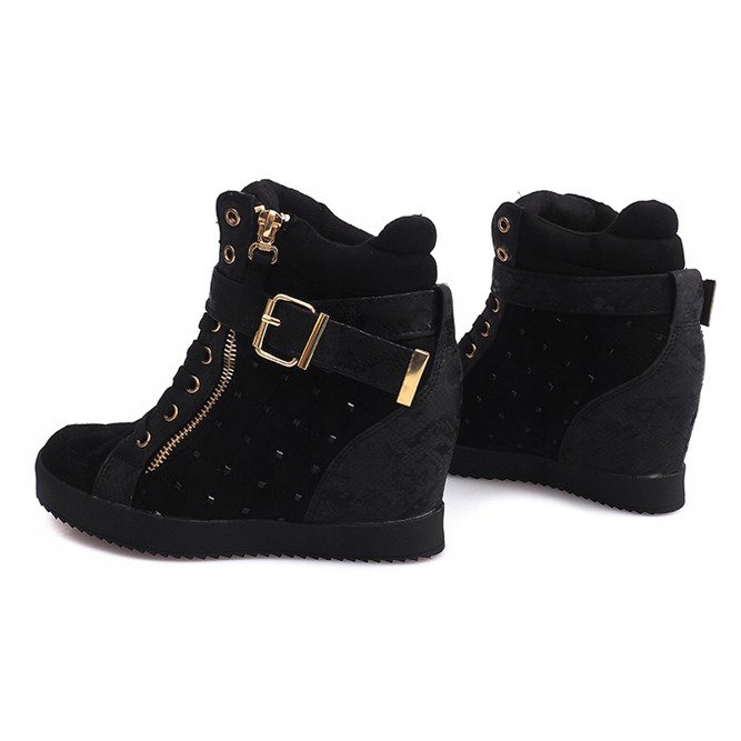 Sneakers con zeppa 6227-Y Nero 1