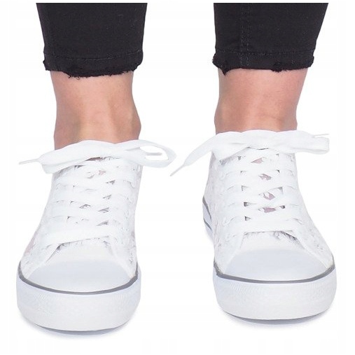 Impress sneakers traforate beige bianco 1