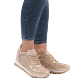 Sneakers dorate sulla zeppa G-125 d'oro 1