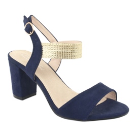 Sandali sul palo di Filippo DS817 blu navy/oro 1