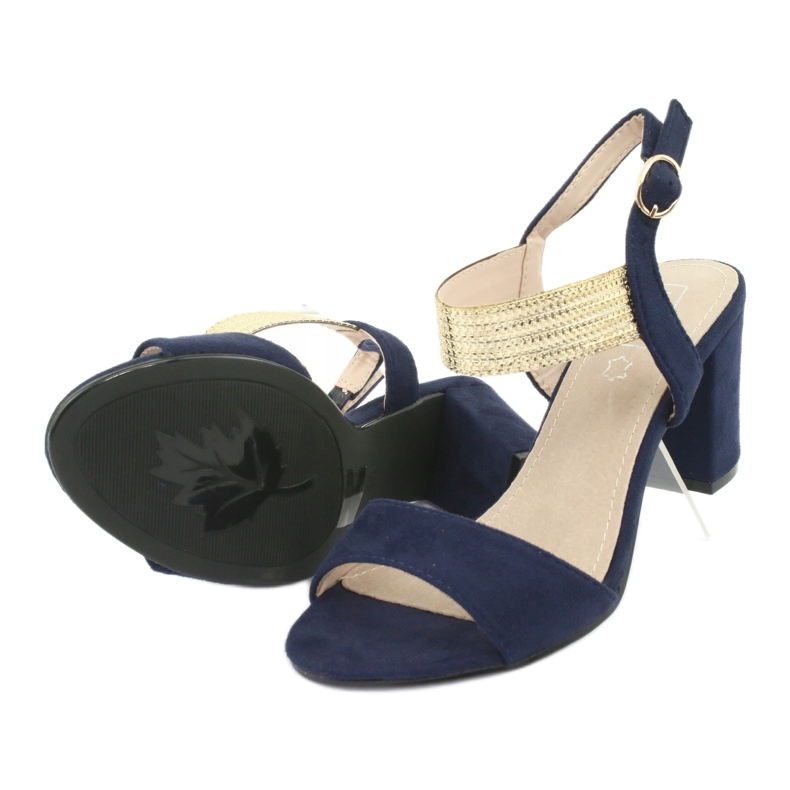 Sandali sul palo di Filippo DS817 blu navy/oro 5