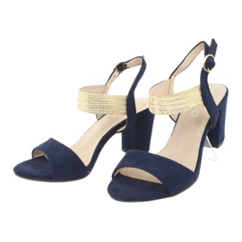 Sandali sul palo di Filippo DS817 blu navy/oro 3