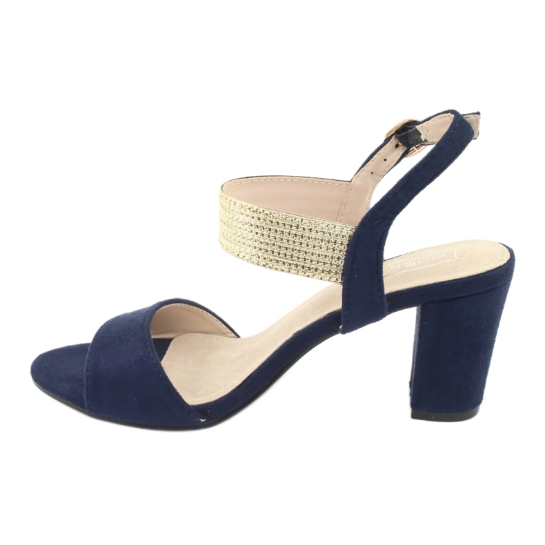Sandali sul palo di Filippo DS817 blu navy/oro 2