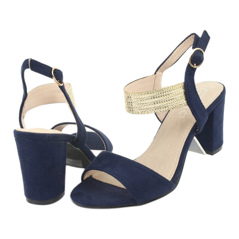 Sandali sul palo di Filippo DS817 blu navy/oro 4