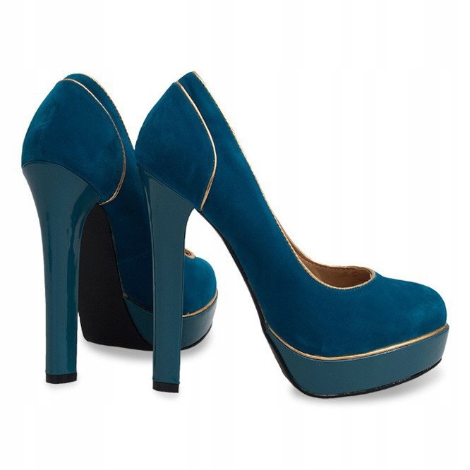 Stiletti Classici Sulla Piattaforma 805 Blu verde 1