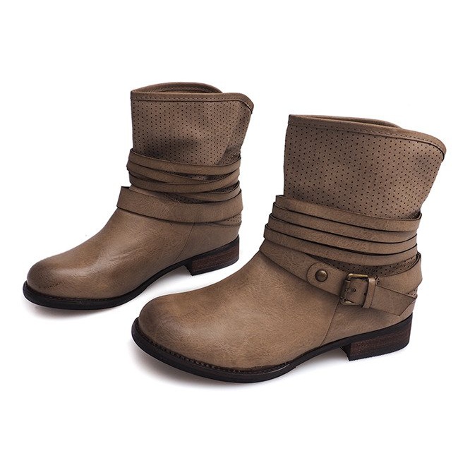 Stivali da cowboy traforati 6153 Cachi 1