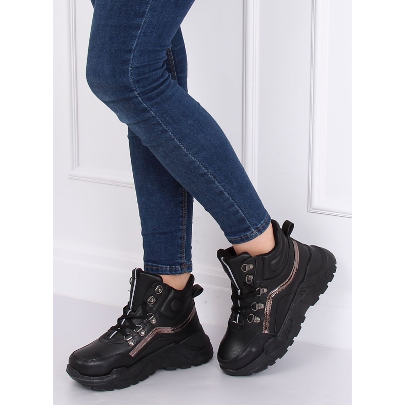 Scarpe sportive nere alte alla caviglia B0012-SP Black nero 1