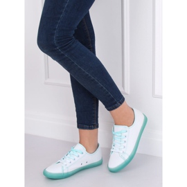 Sneakers da donna ombre bianche e verdi E3508 Green bianco verde 1