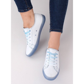 Sneakers da donna ombre bianche e blu E3508 Blue bianca 1