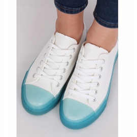Sneakers su suola colorata, bianca e blu FG-2948 Blue bianco 1