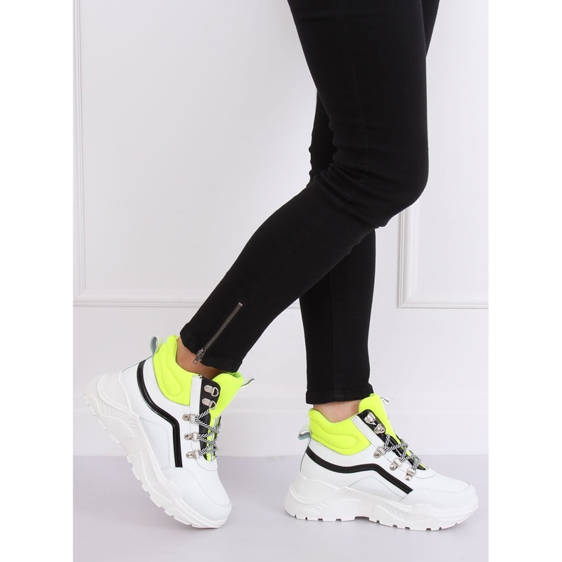 Scarpe sportive alte bianche e gialle RB-3348 WHITE / YELLOW bianca giallo 1