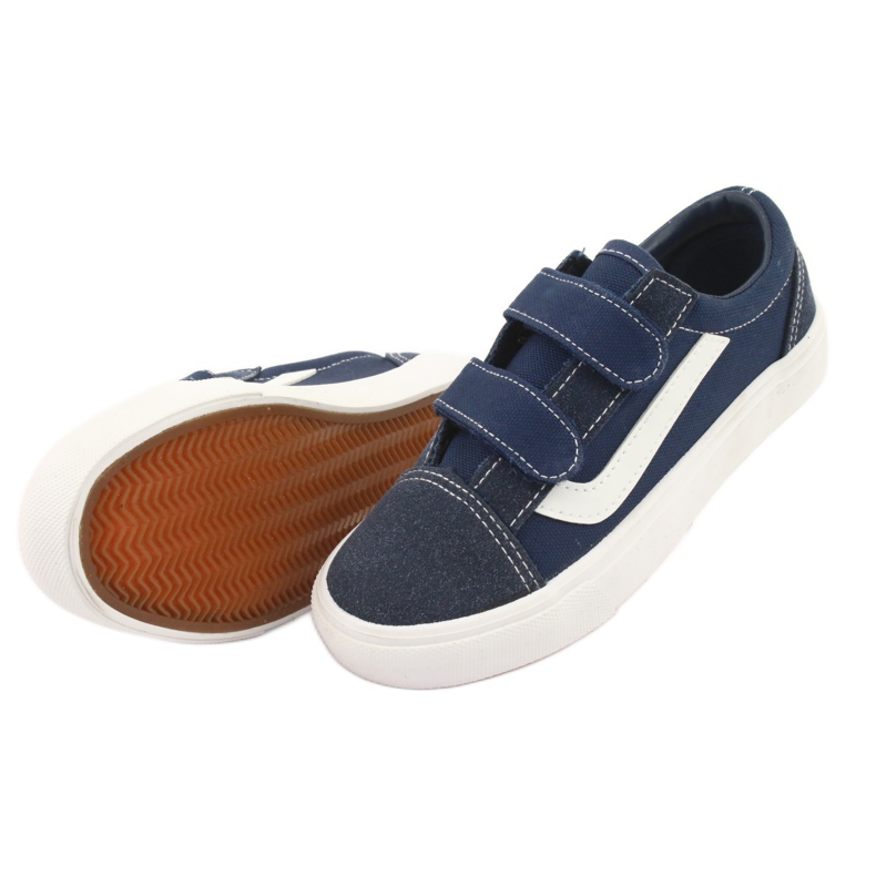 Sneakers con velcro AlaVans Atletico 18081 navy bianco blu navy 5