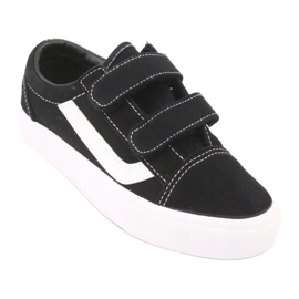 Sneakers con velcro AlaVans Atletico 18081 nere bianca nero 1