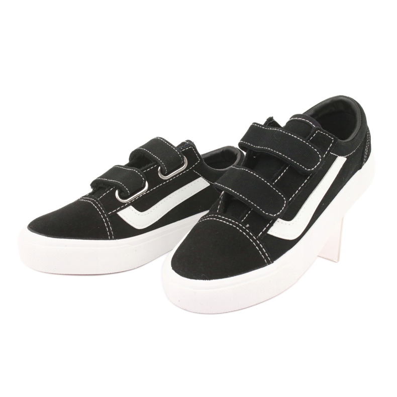 Sneakers con velcro AlaVans Atletico 18081 nere bianco nero 3