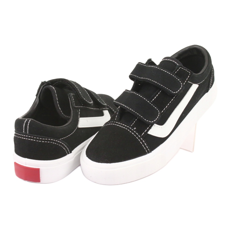 Sneakers con velcro AlaVans Atletico 18081 nere bianco nero 4