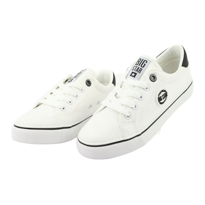 Sneakers Big Star allacciate bianche 274473 bianca nero 3