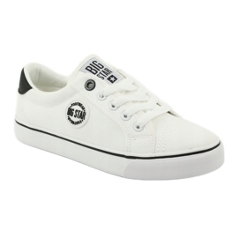 Sneakers Big Star allacciate bianche 274473 bianca nero 1