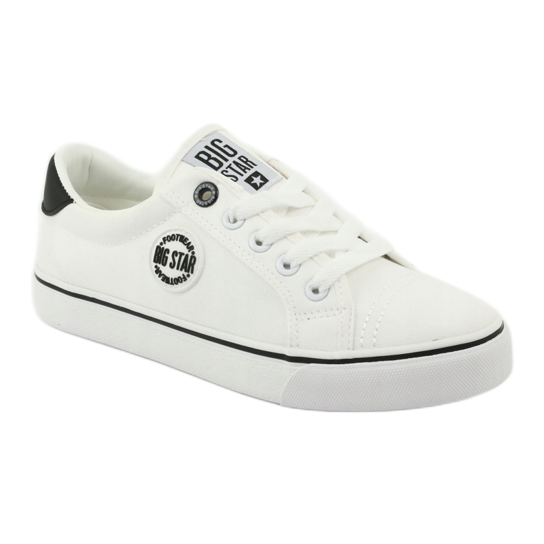 Sneakers Big Star allacciate bianche 274473 bianco nero 1