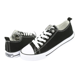 American Club Sneaker in bianco e nero legato da donna LH08 4