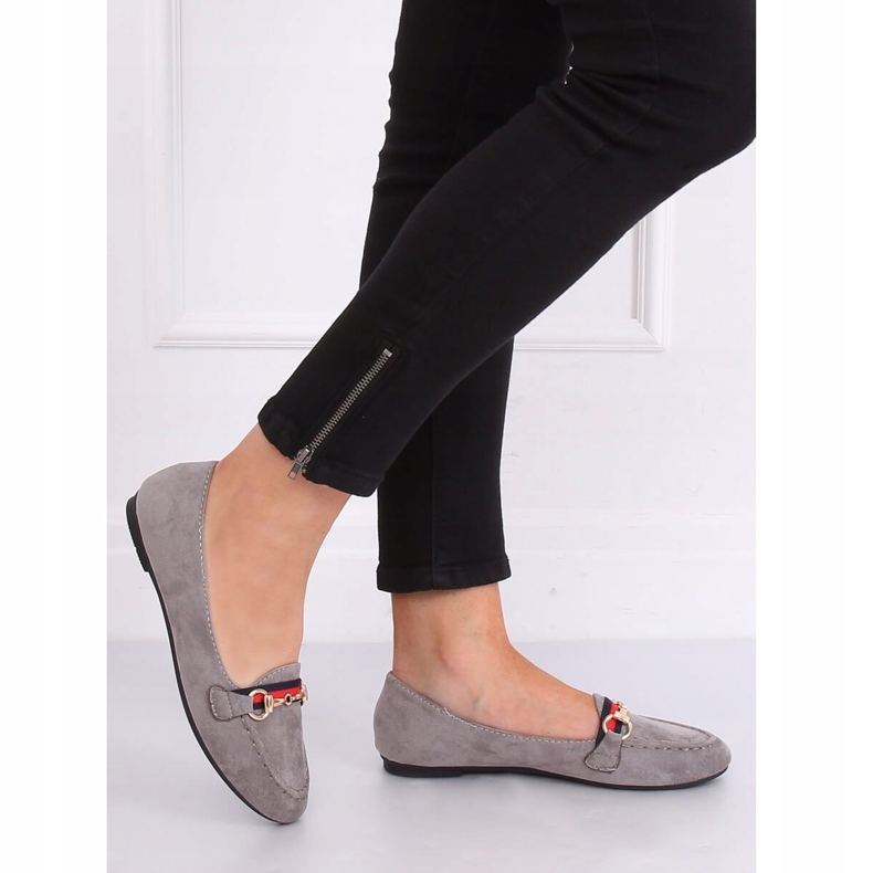 Grigio Mocassini grigi da donna B2027 Grigio 2