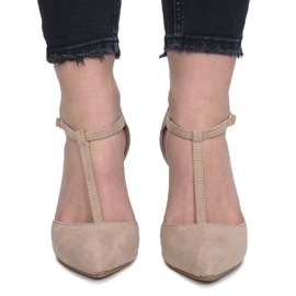 Décolleté beige su tacco audace 1