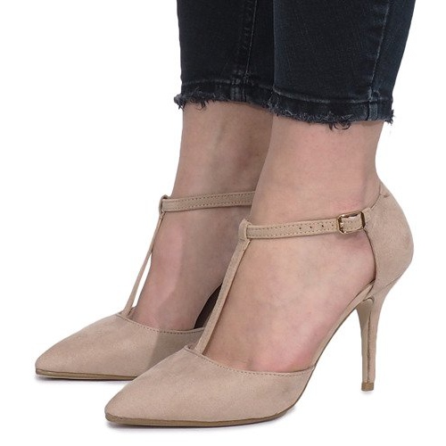 Décolleté beige su tacco audace 2