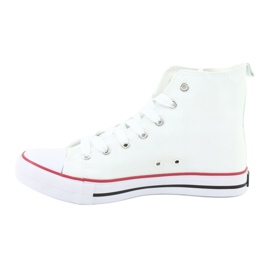 Scarpe da ginnastica alte American Club LH42 bianco rosso 2