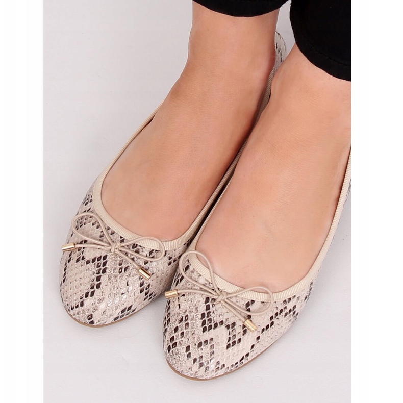 Ballerine in pelle di serpente LK31P Snake beige 1