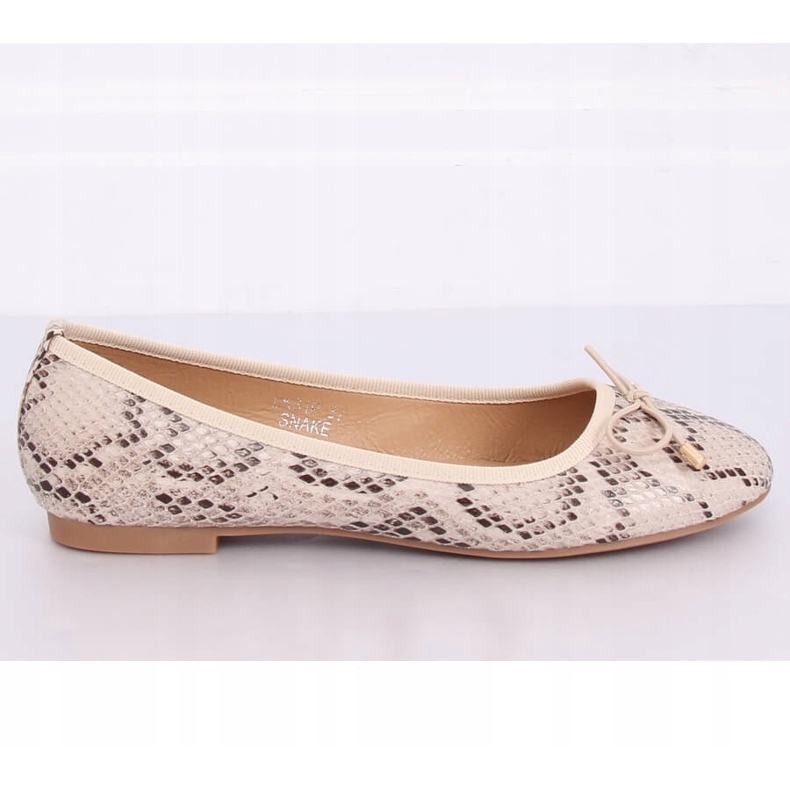 Ballerine in pelle di serpente LK31P Snake beige 2