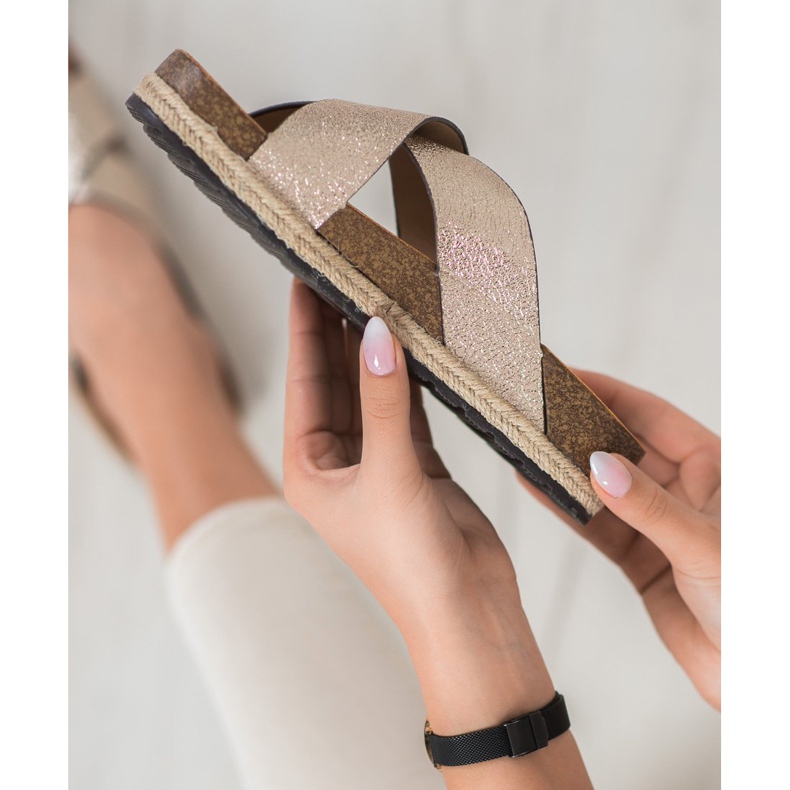 Goodin Comode pantofole dorate d'oro 2