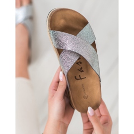 Goodin Comode pantofole argentate grigio 2