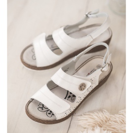 Goodin Sandali con zeppa in pelle bianca 1