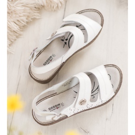 Goodin Sandali con zeppa in pelle bianco 2