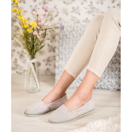Goodin Ballerina in pelle traforata grigio 1