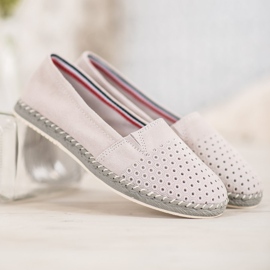 Goodin Ballerina in pelle traforata grigio 2