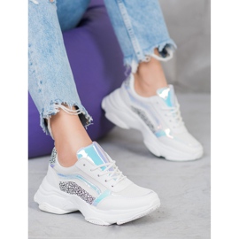SHELOVET Sneakers Con Effetto Holo bianca 2