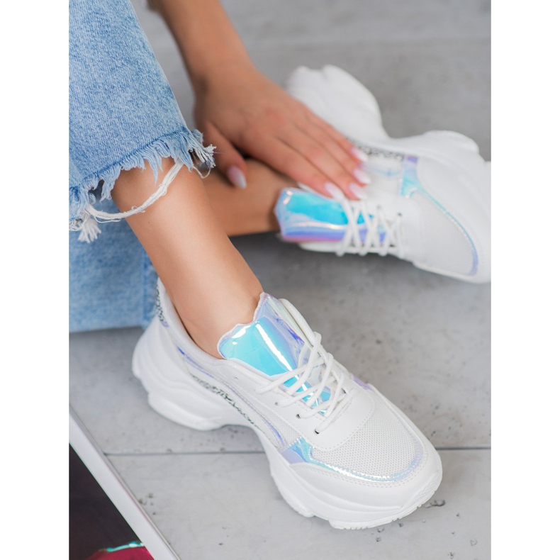 SHELOVET Sneakers Con Effetto Holo bianco 1