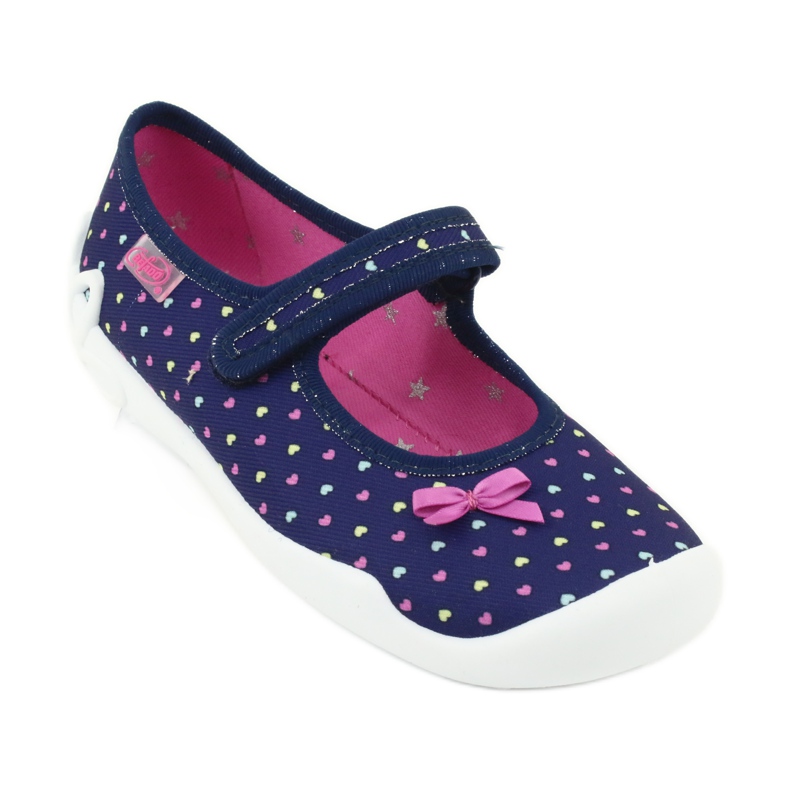 Scarpe per bambini Befado 114Y372 cuori blu navy blu rosa giallo 1